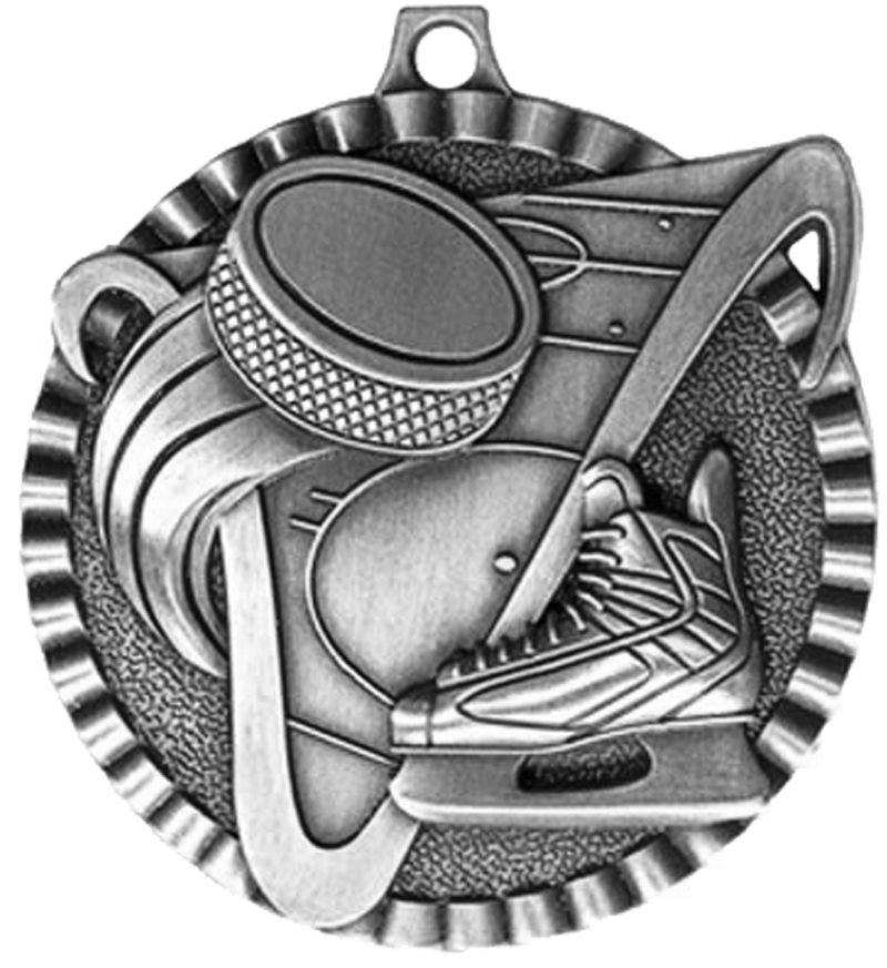 Silver Victory Scene Hockey Medal