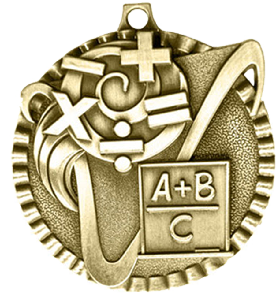 Gold Victory Scene Math Medal