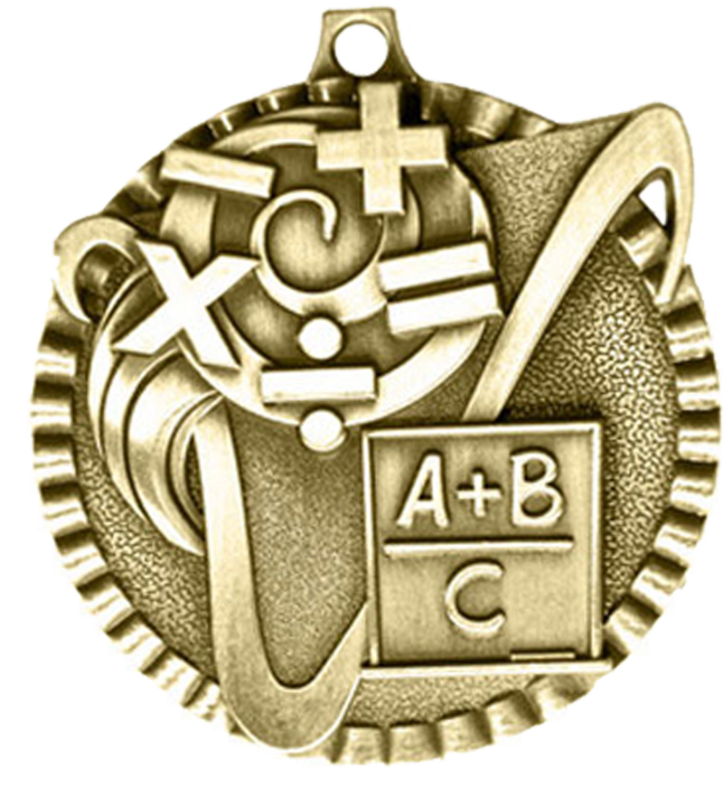 Gold Victory Scene Math Medal