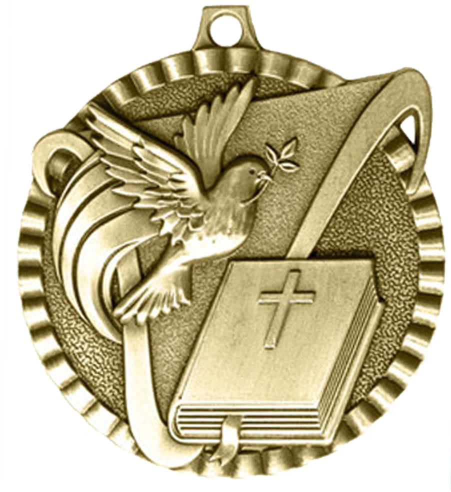 Gold Victory Scene Religion Medal