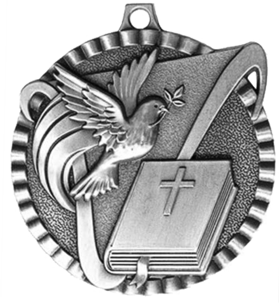 Silver Victory Scene Religion Medal