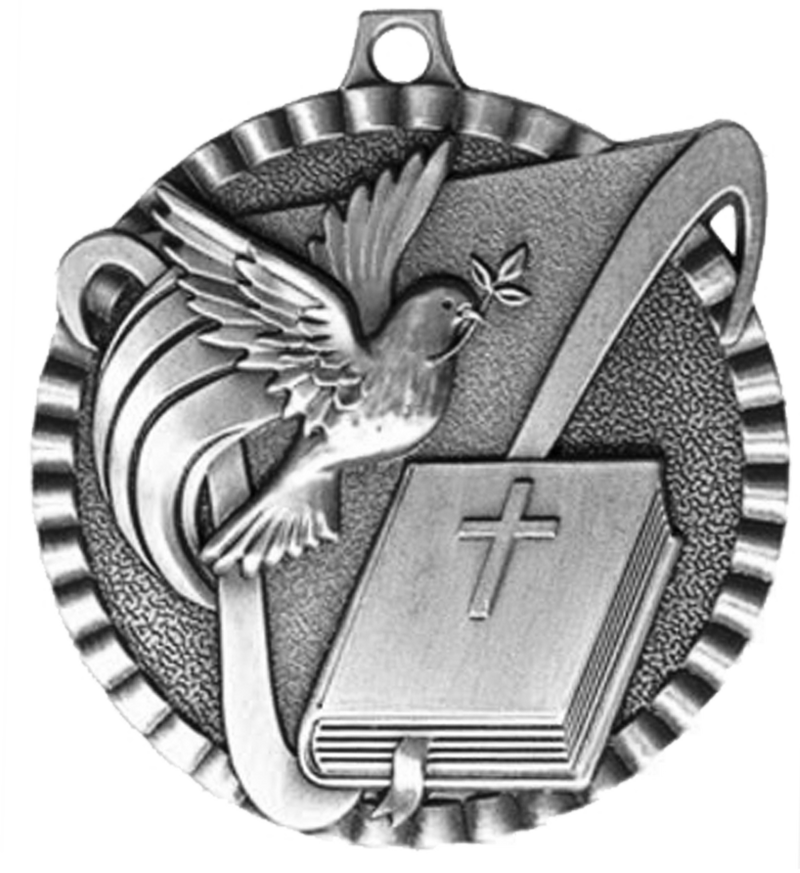 Silver Victory Scene Religion Medal