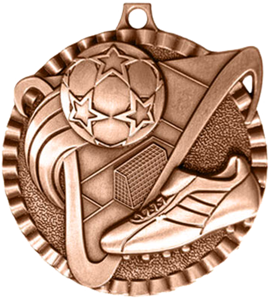 Bronze Victory Scene Soccer Medal