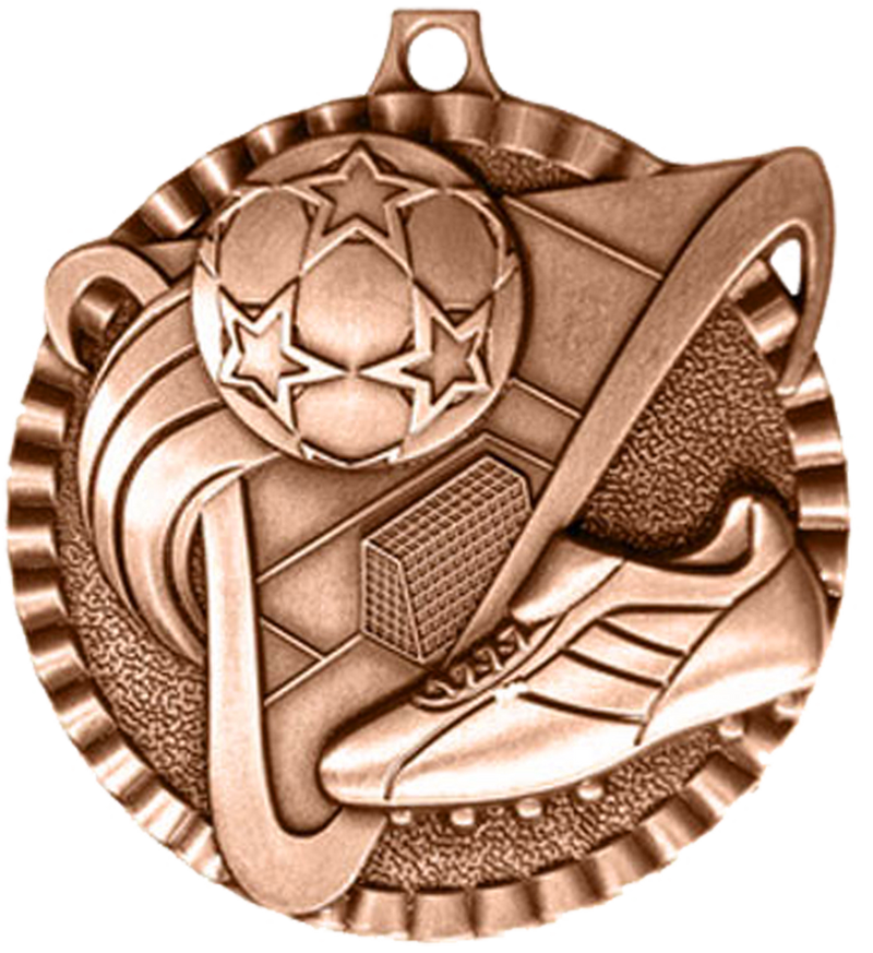 Bronze Victory Scene Soccer Medal