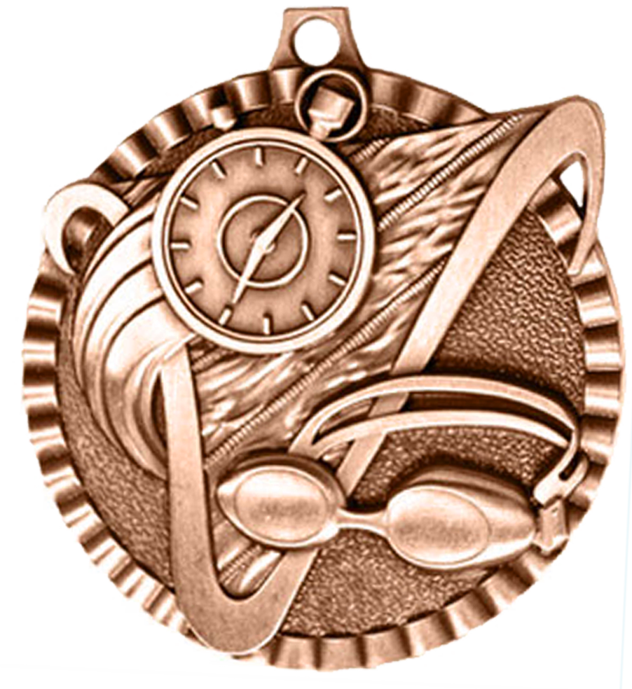 Bronze Victory Scene Swim Medal