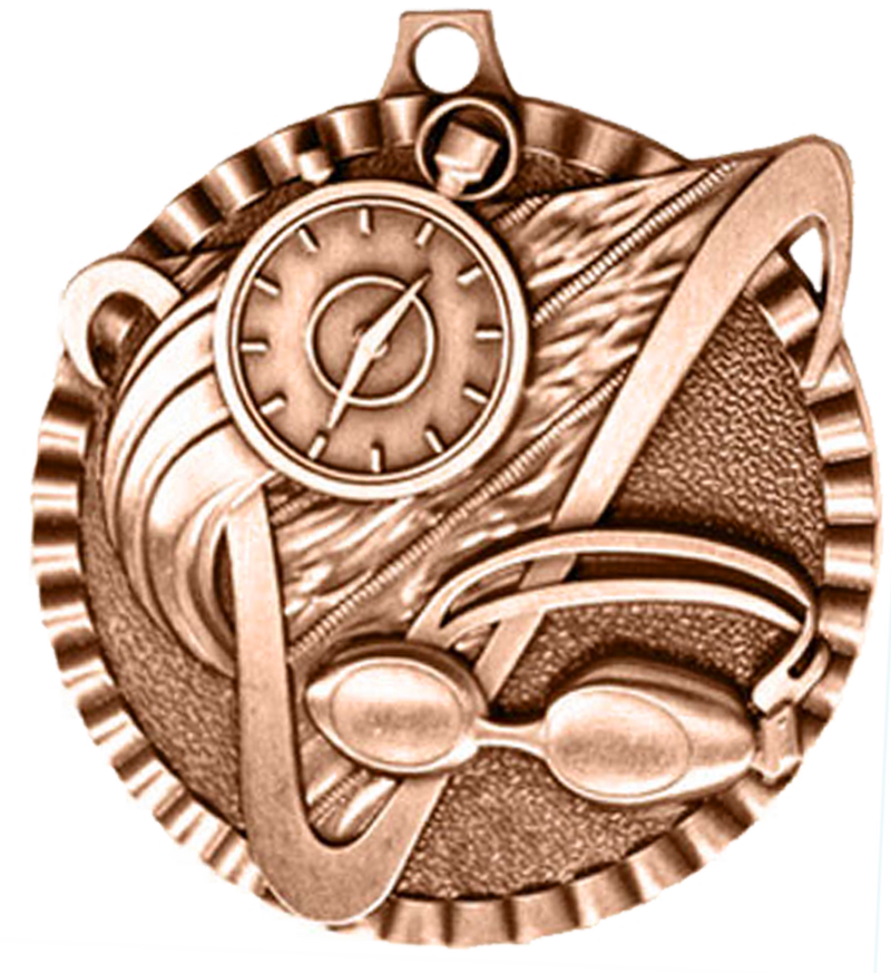 Bronze Victory Scene Swim Medal