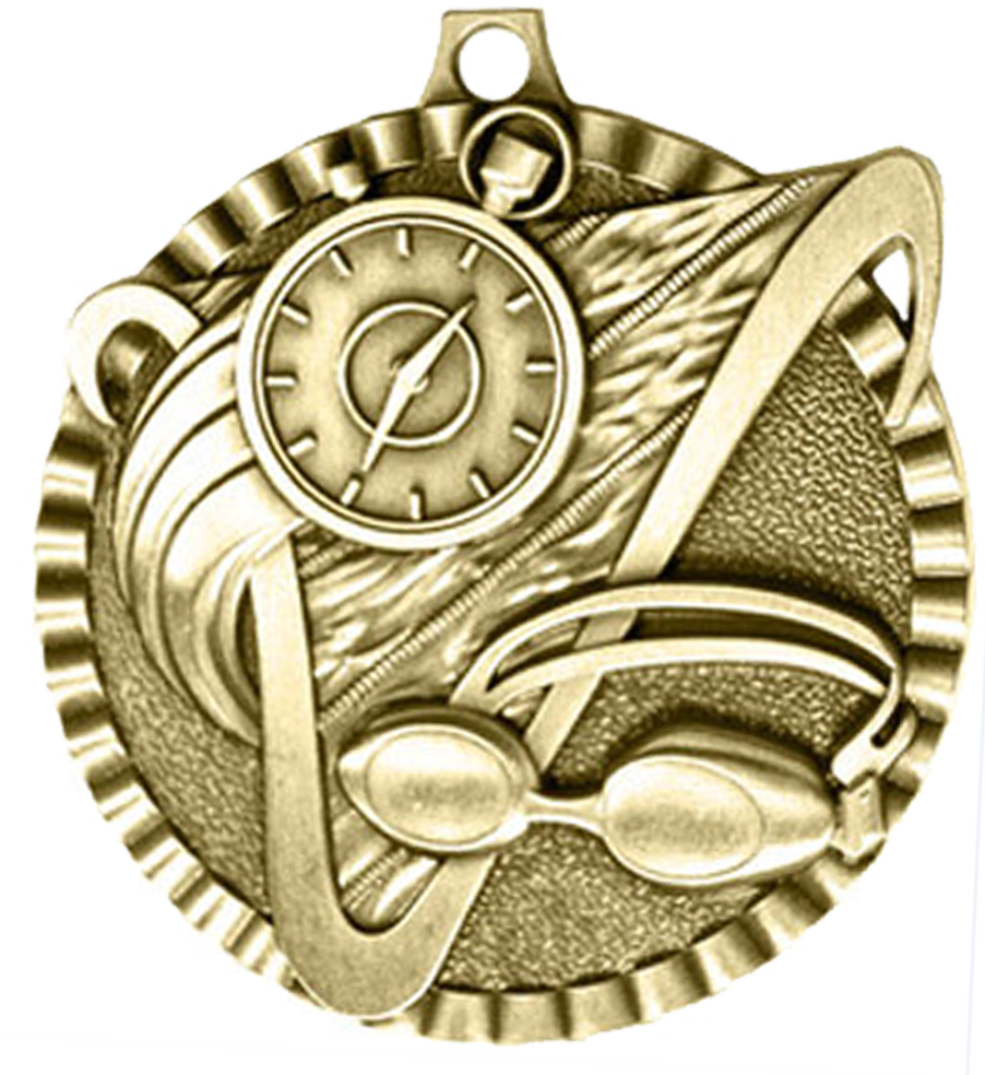 Gold Victory Scene Swim Medal