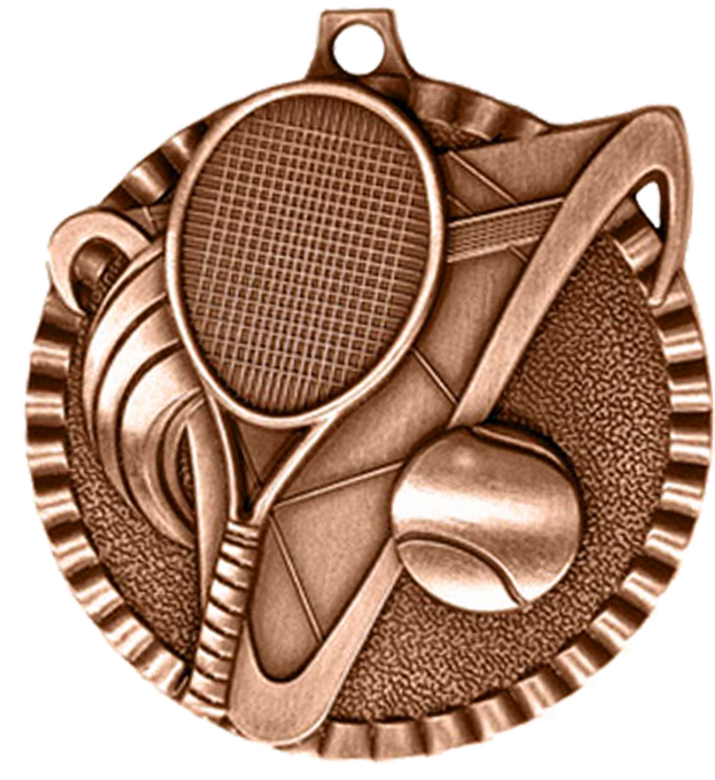 Bronze Victory Scene Tennis Medal