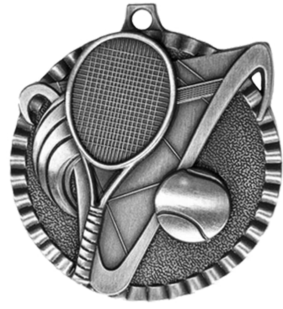 Silver Victory Scene Tennis Medal