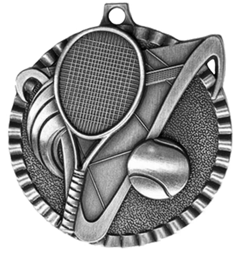 Silver Victory Scene Tennis Medal