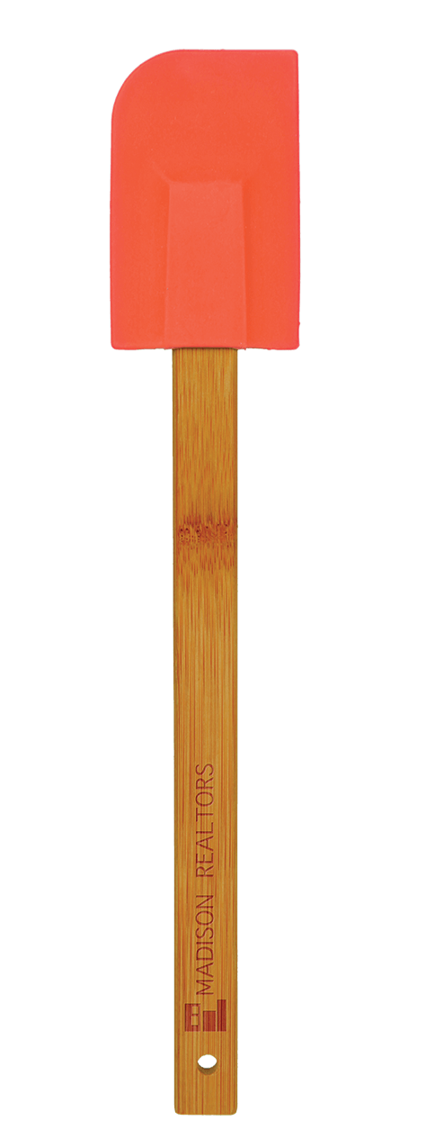 Red Silicone Spatula with Bamboo Handle