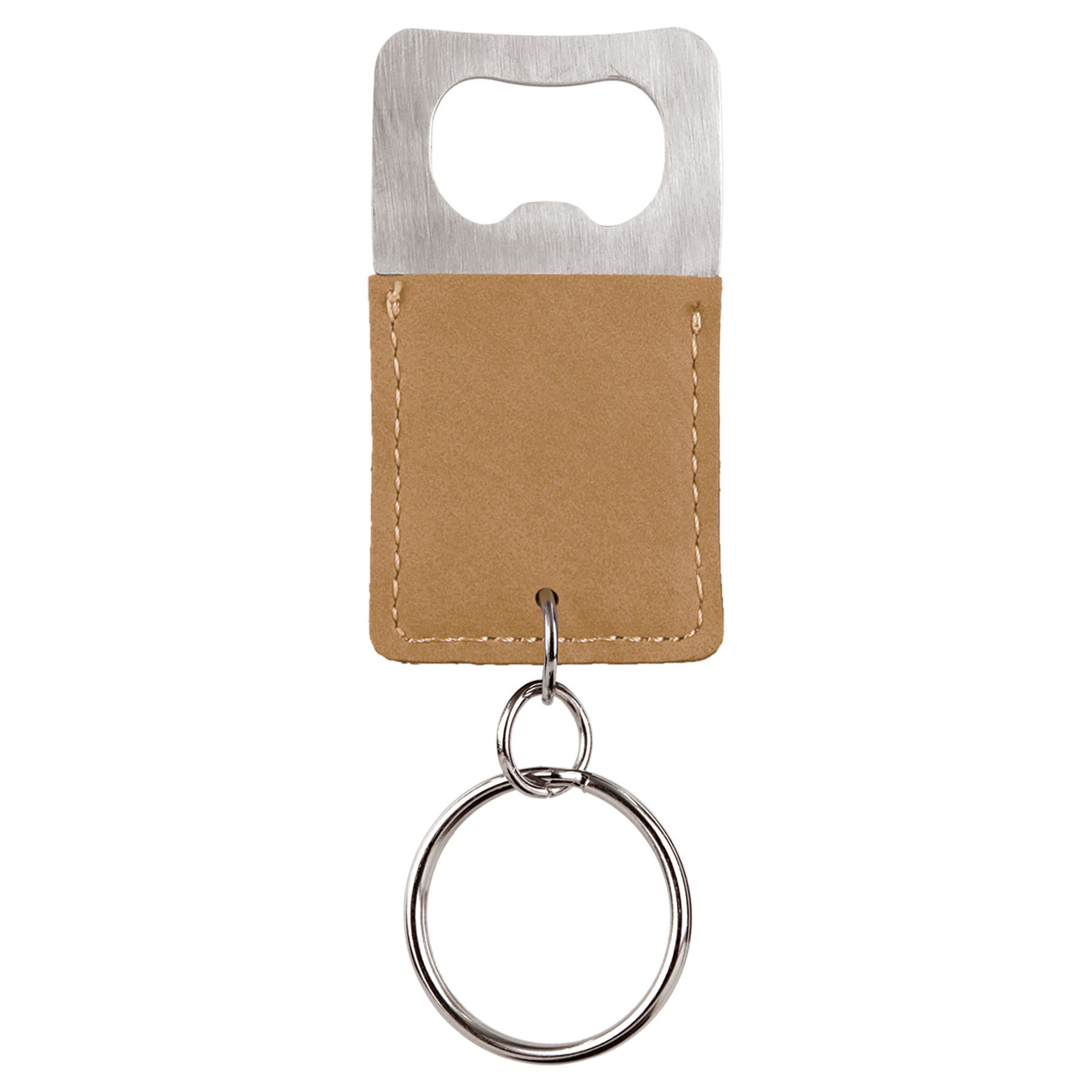 Light Brown Rectangle Bottle Opener Keychain