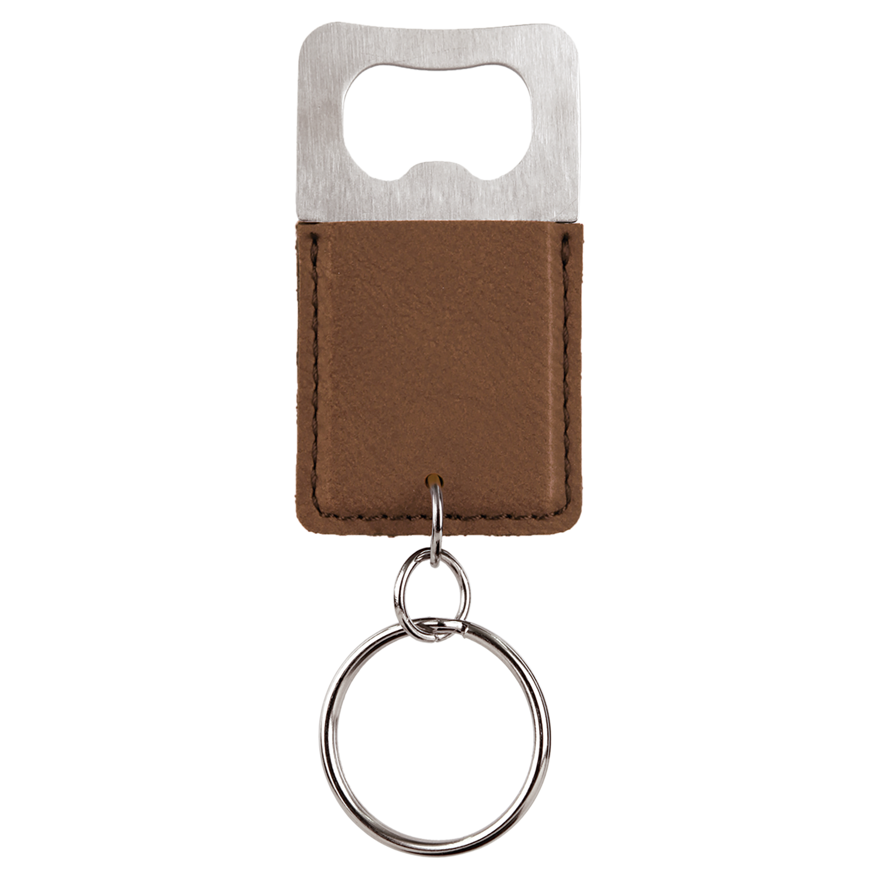 Dark Brown Rectangle Bottle Opener Keychain