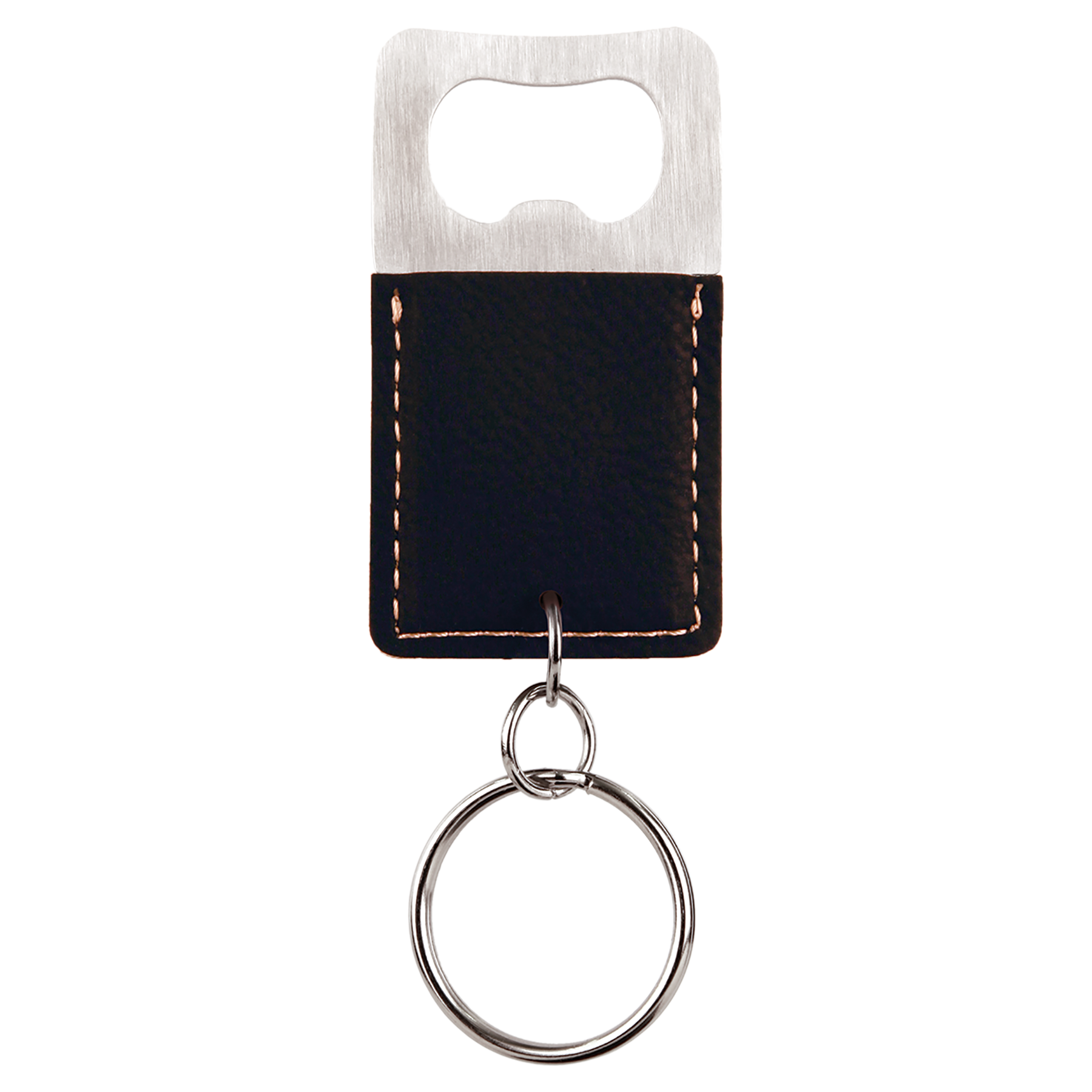 Black and Gold Rectangle Bottle Opener Keychain