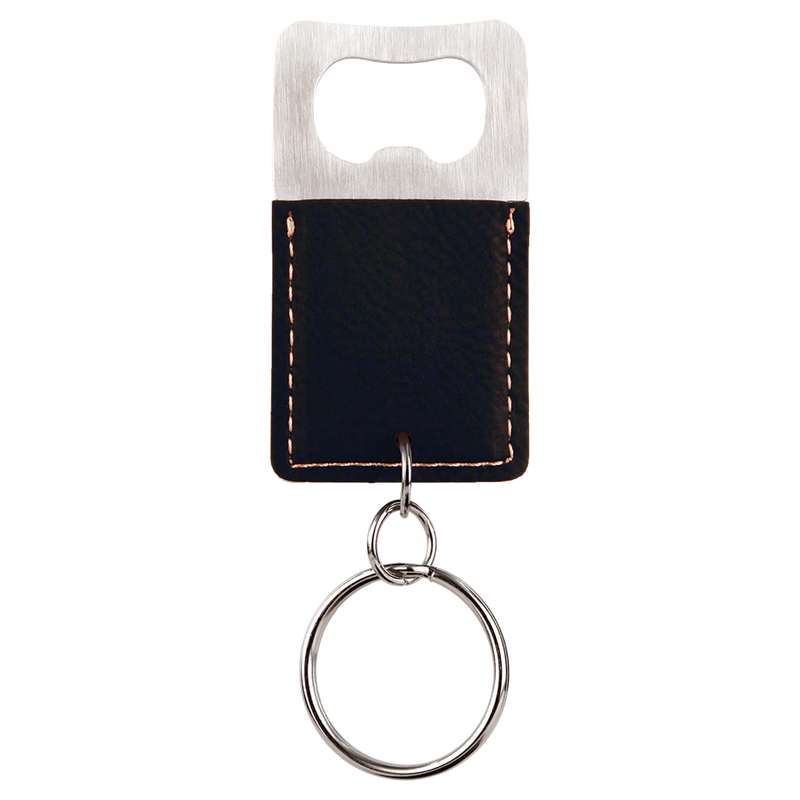 Black and Gold Rectangle Bottle Opener Keychain
