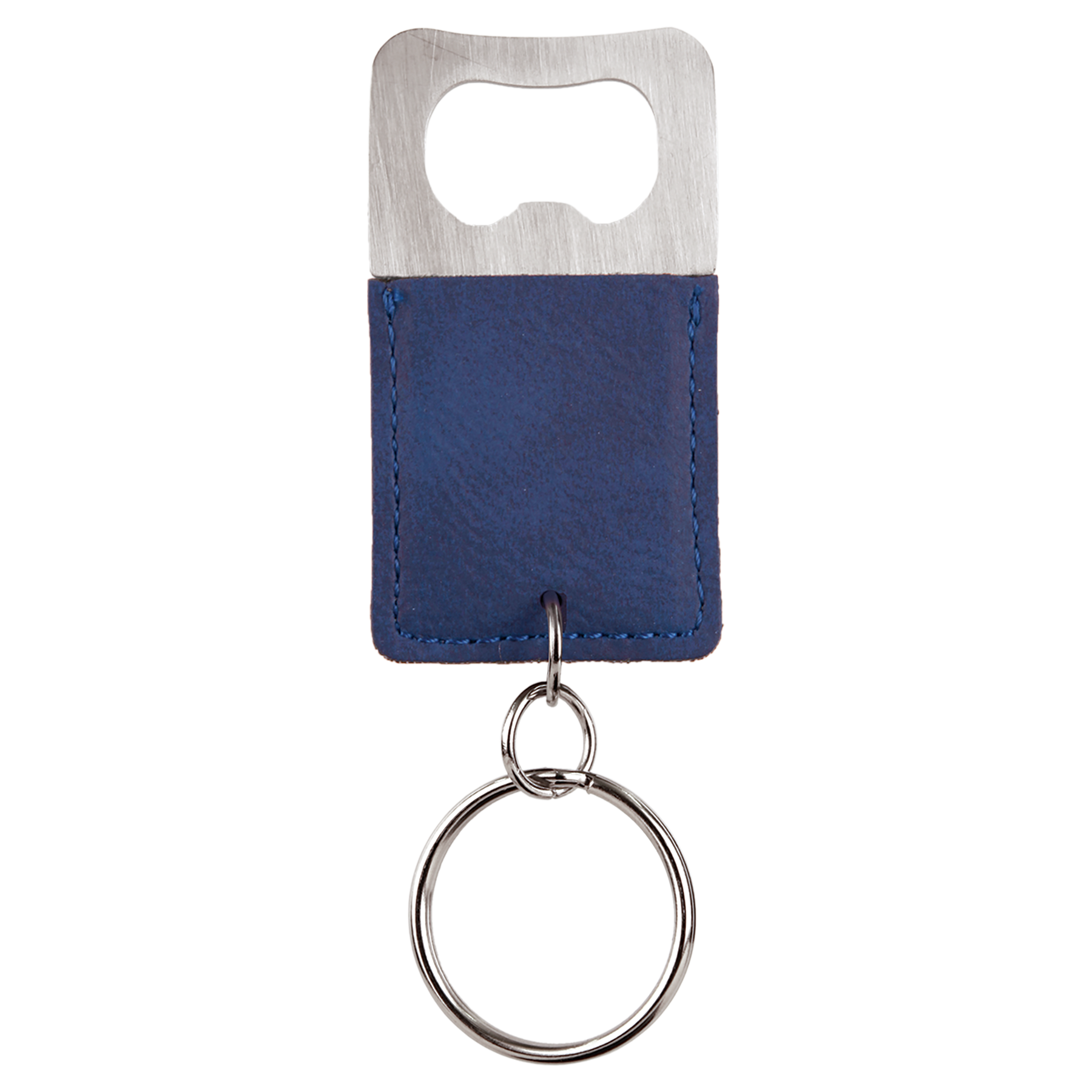 Blue Rectangle Bottle Opener Keychain