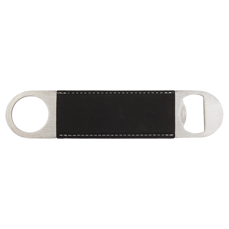 Black and Silver Personalized Flat Bottle Opener