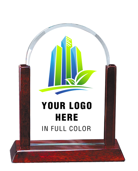 Color Printed Rosewood Arch Glass Award