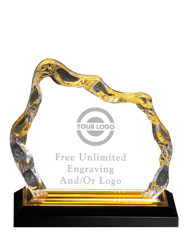 Laser Engraved Gold Glacier Impress Acrylic Award