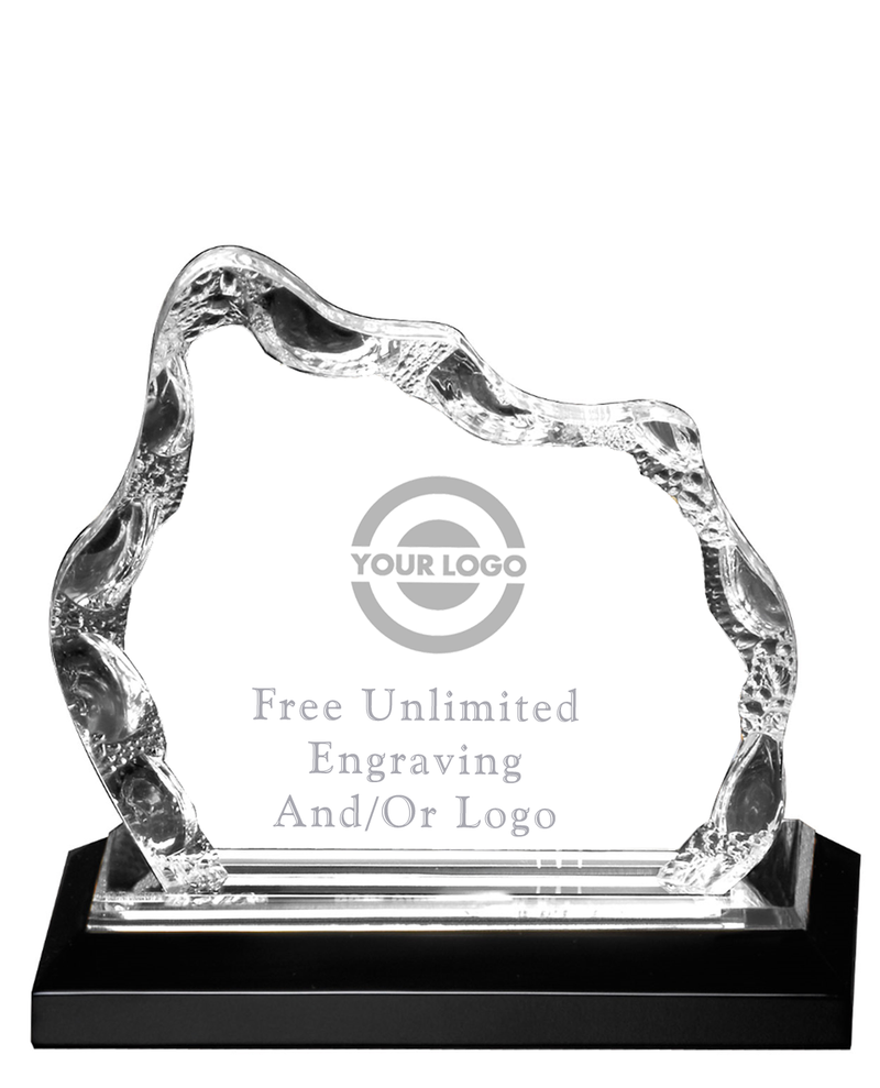 Laser Engraved Silver Ice Glacier Impress Acrylic Award