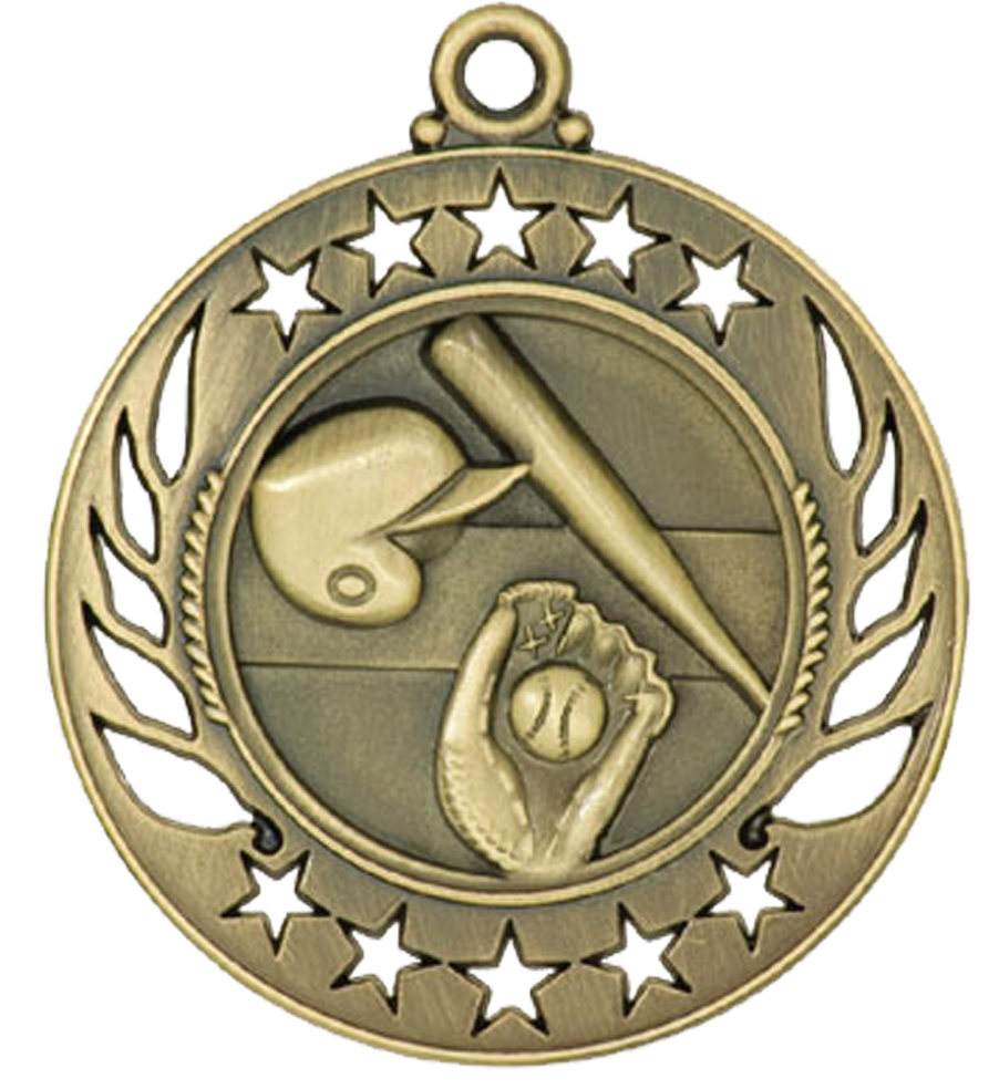 Gold Galaxy Baseball Medal