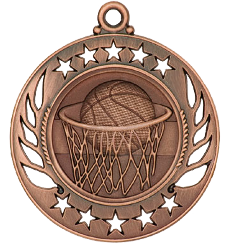 Bronze Galaxy Basketball Medal