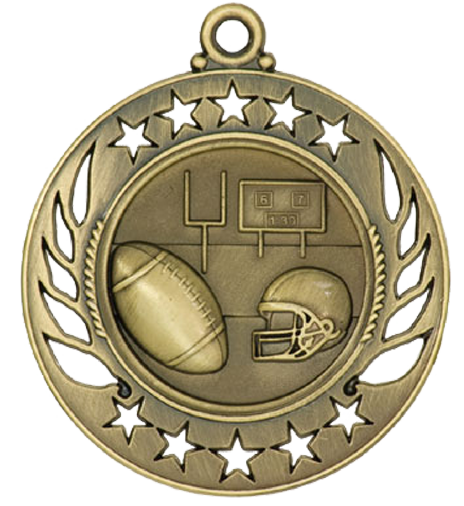 Gold Galaxy Football Medal