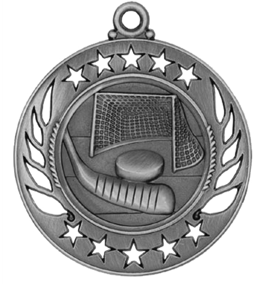 Silver Galaxy Hockey Medal