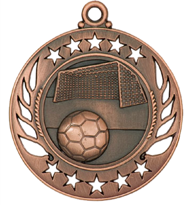 Bronze Galaxy Soccer Medal