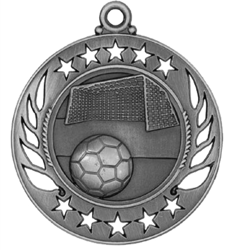 Silver Galaxy Soccer Medal