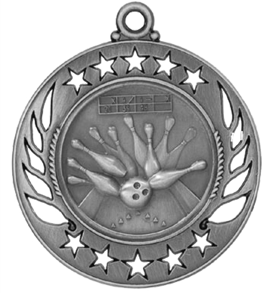 Silver Galaxy Bowling Medal