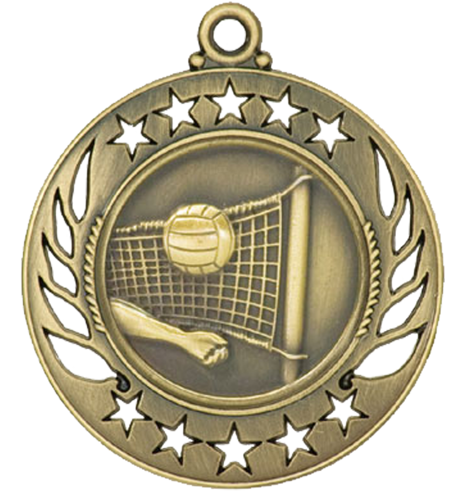 Gold Galaxy Volleyball Medal