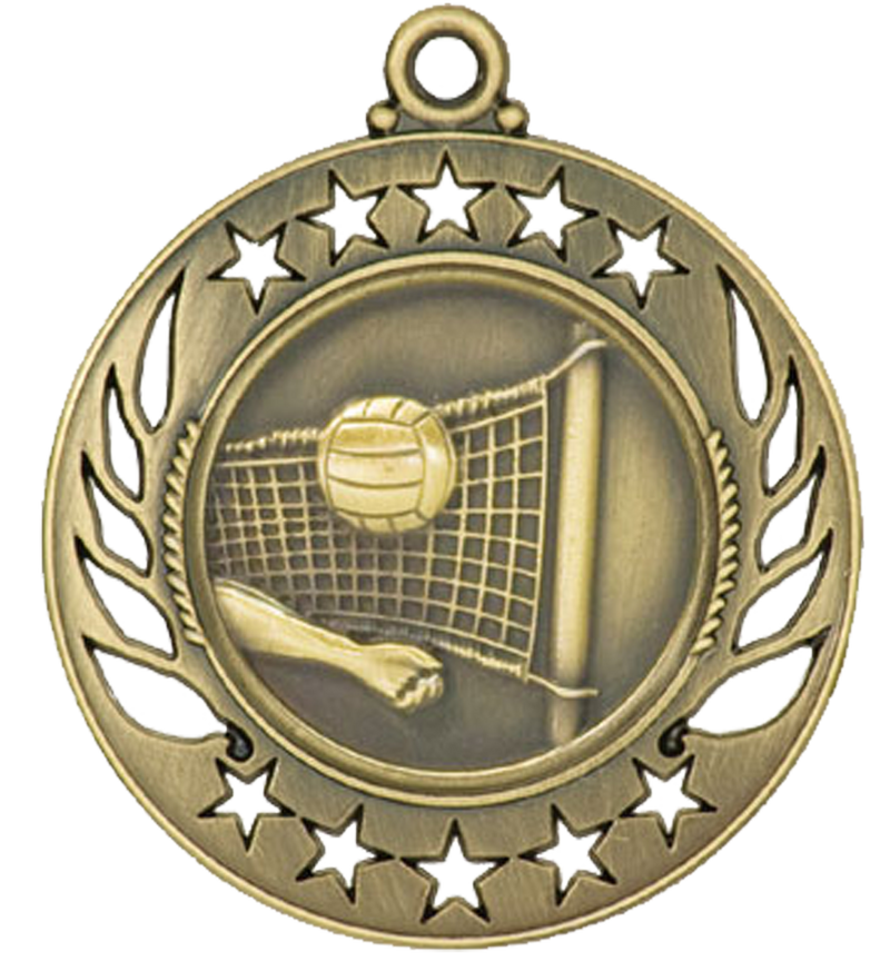 Gold Galaxy Volleyball Medal