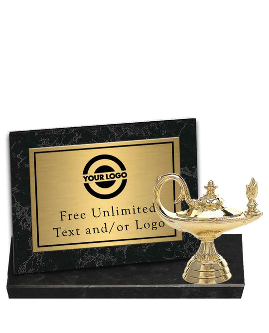 Black Marble Billboard Plaque with Academic Topper
