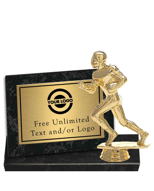Black Marble Billboard Plaque with Football Topper