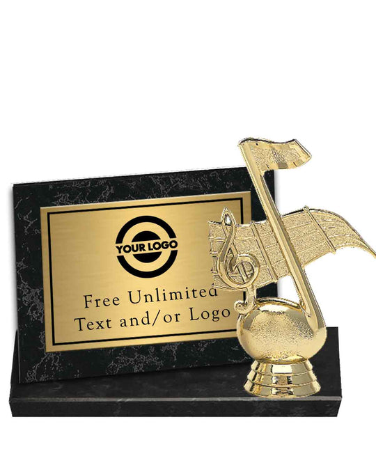 Black Marble Billboard Plaque with Music Topper