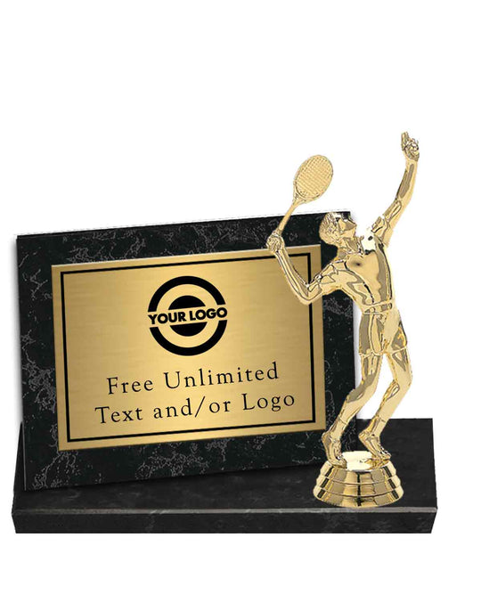 Black Marble Billboard Plaque with Tennis Topper