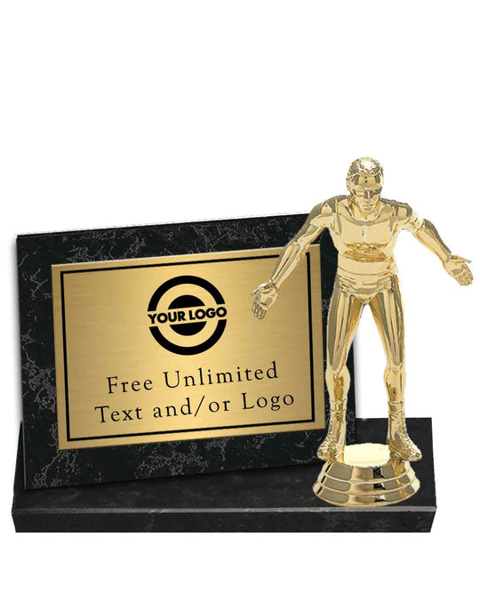 Black Marble Billboard Plaque with Wrestling Topper