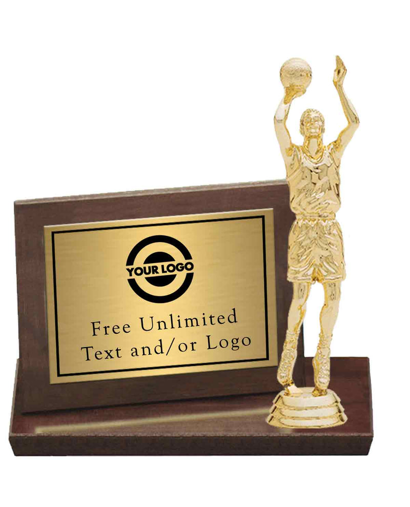 Gold Plate Cherry Billboard Plaque with Basketball Topper