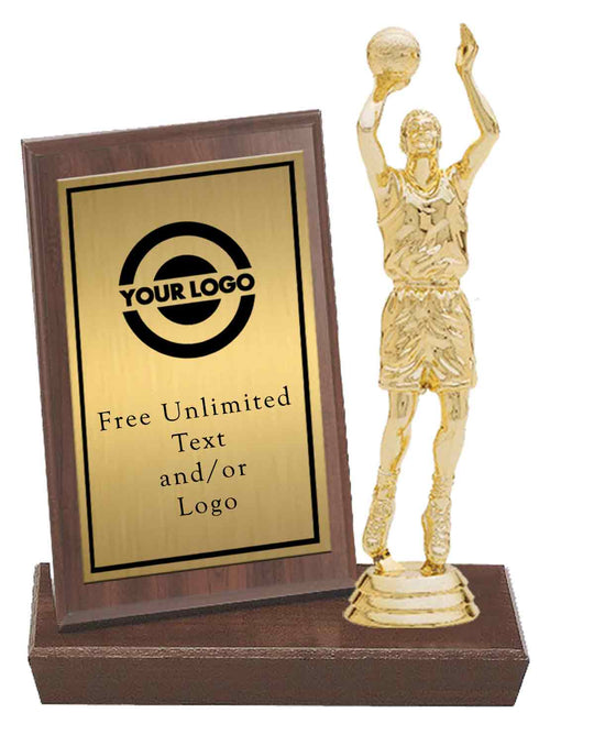 MVP Plaque with Basketball Figure