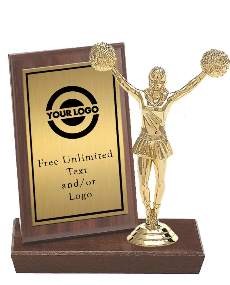 Gold Plate MVP Plaque with Cheer Figure