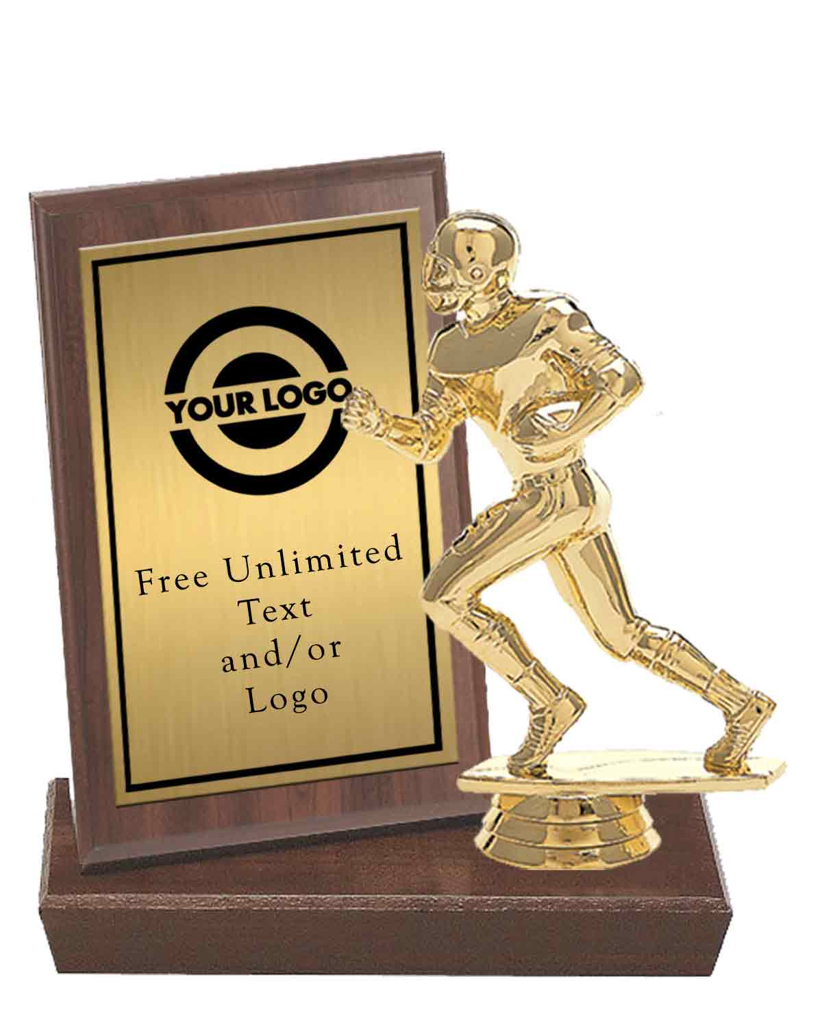 Gold Plate MVP Plaque with Football Figure