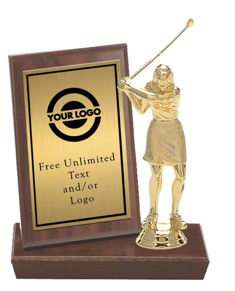 Gold Plate MVP Plaque with Golf Figure
