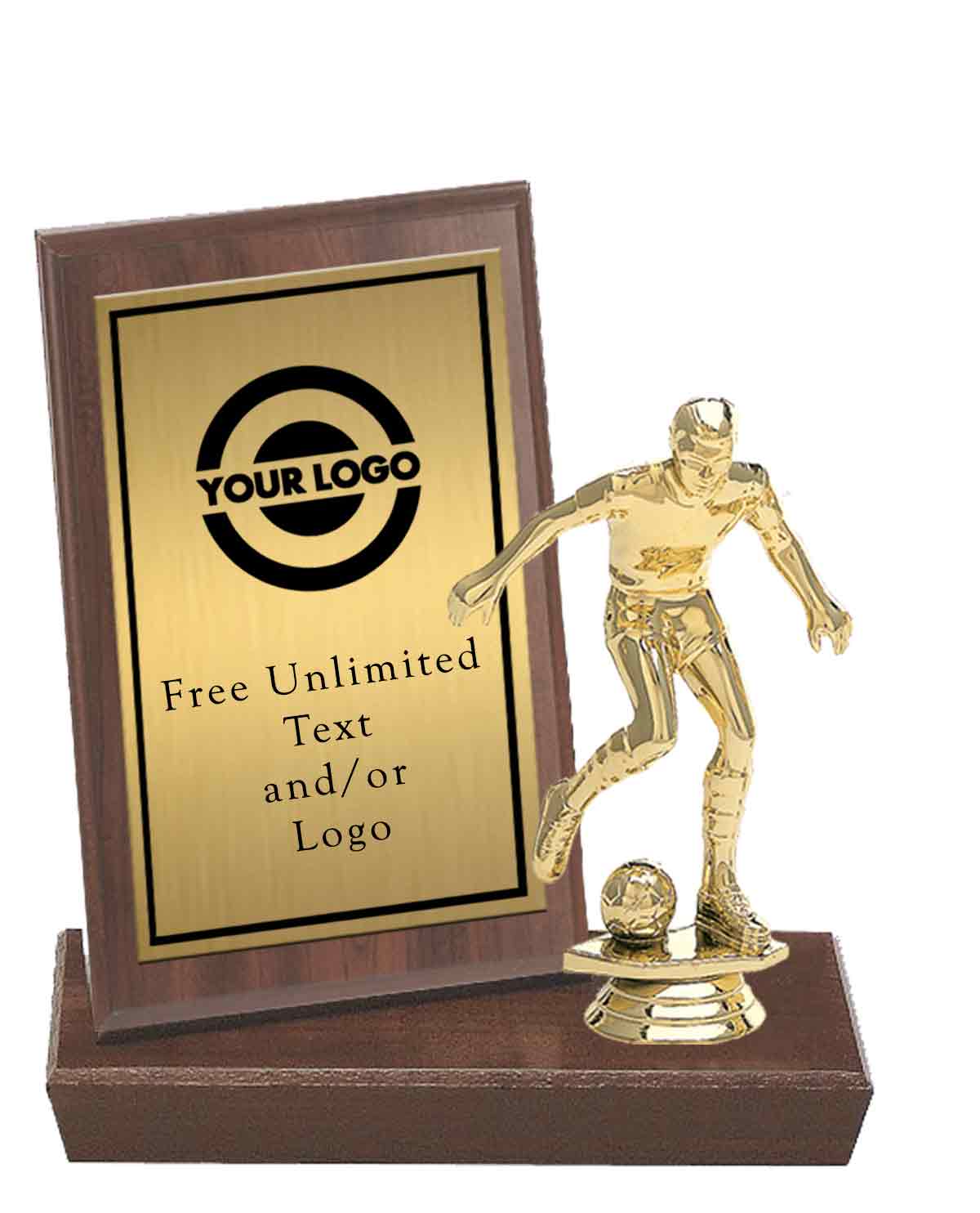 Gold Plate MVP Plaque with Soccer Figure