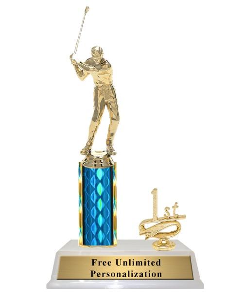 Golf Column Trophy With Trim