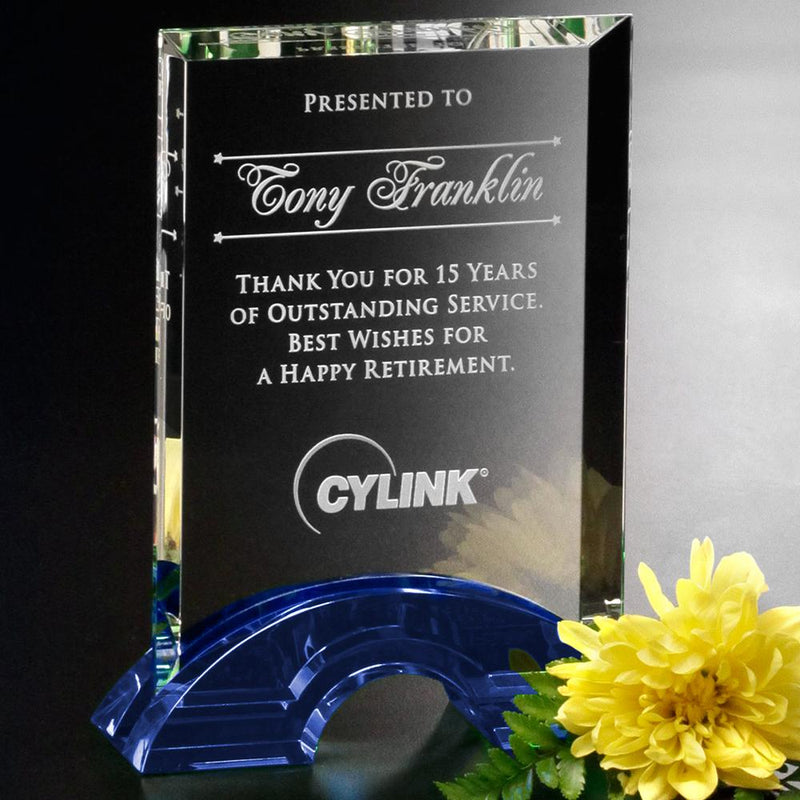 Greenbury Indigo Rectangle Crystal Award
