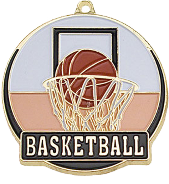 Color Fill Basketball Medal