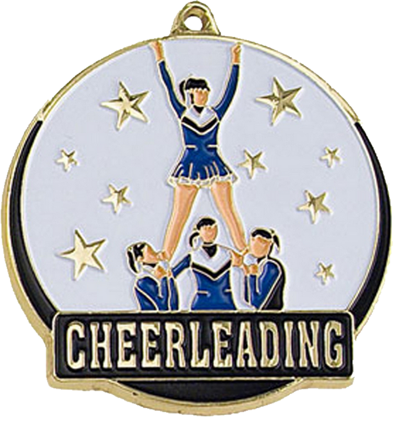 Gold Color Fill Cheerleading Medal