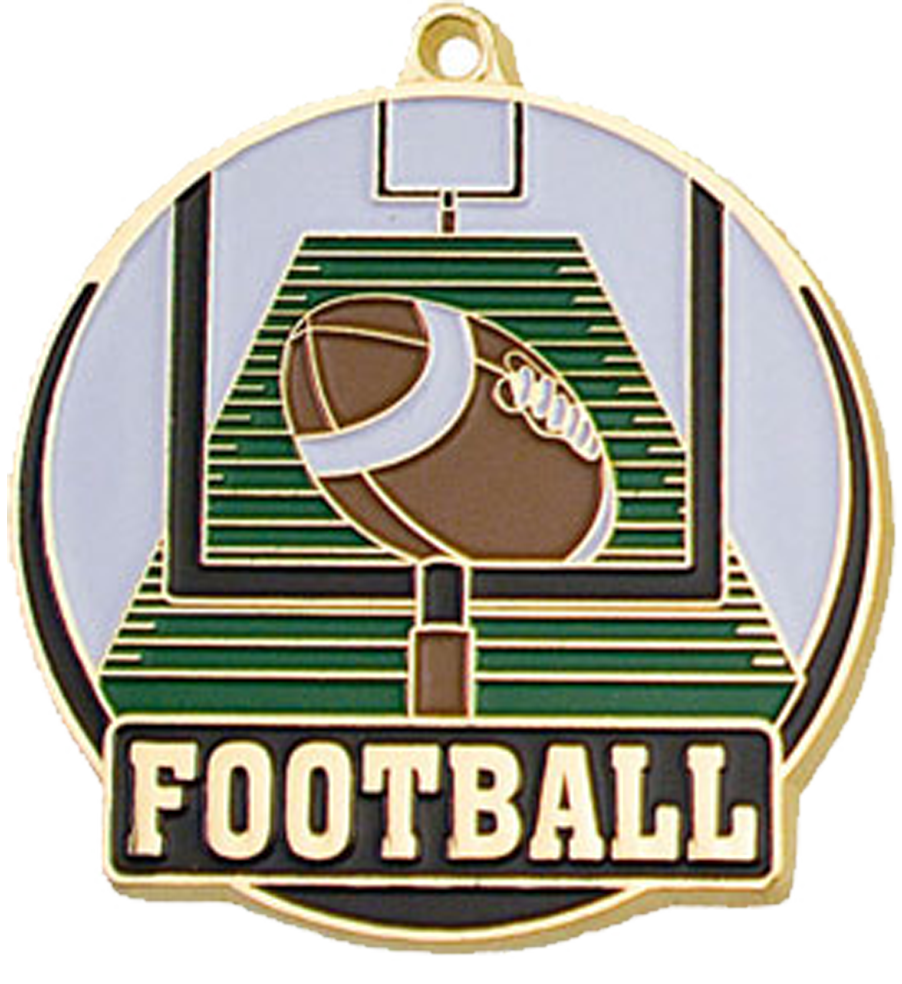 Gold Color Fill Football Medal