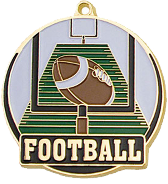 Color Fill Football Medal